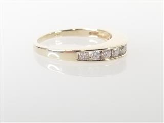 14K Yellow Gold APX 1/4 CTW Round Diamond Wedding Band Ring Sz 6